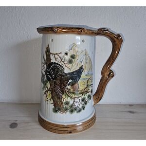 Dresden‎ Porcelain Lithophane Nude Puzzle Beer Stein Germany 1950s Boar Pheasant